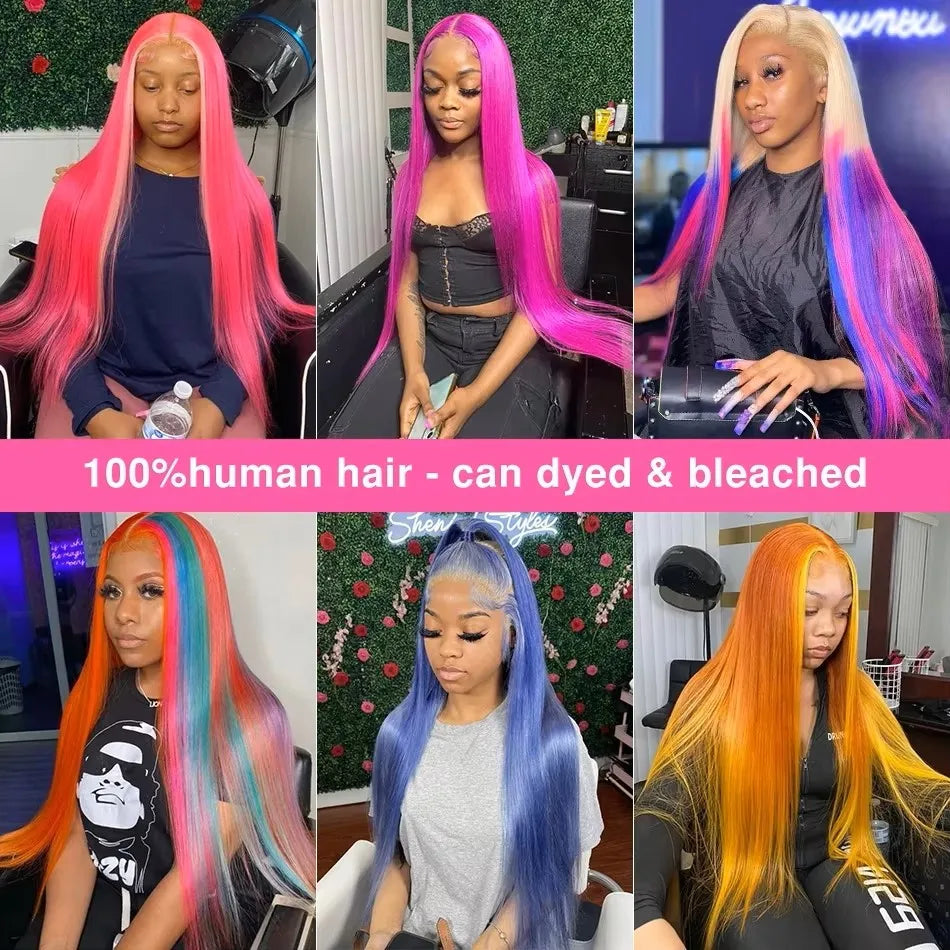 13x6 HD Transparent 613 Blonde Lace Frontal Human Hair Wigs Honey Colored Wig Brazilian Bone Straight 13x4 Lace Front Wig 36inch