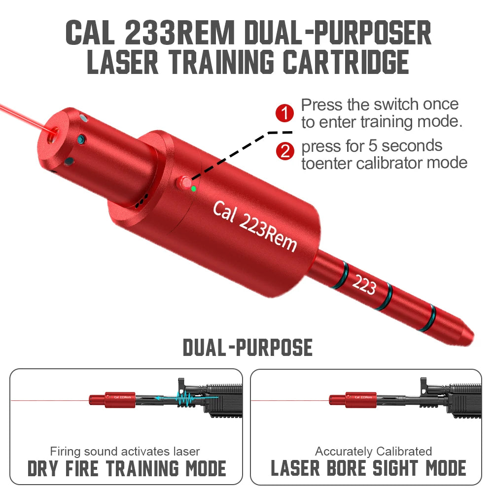 223REM dual-purpose magnetic suction laser training bullet, red dot laser training bullet, dry powder laser training bullet