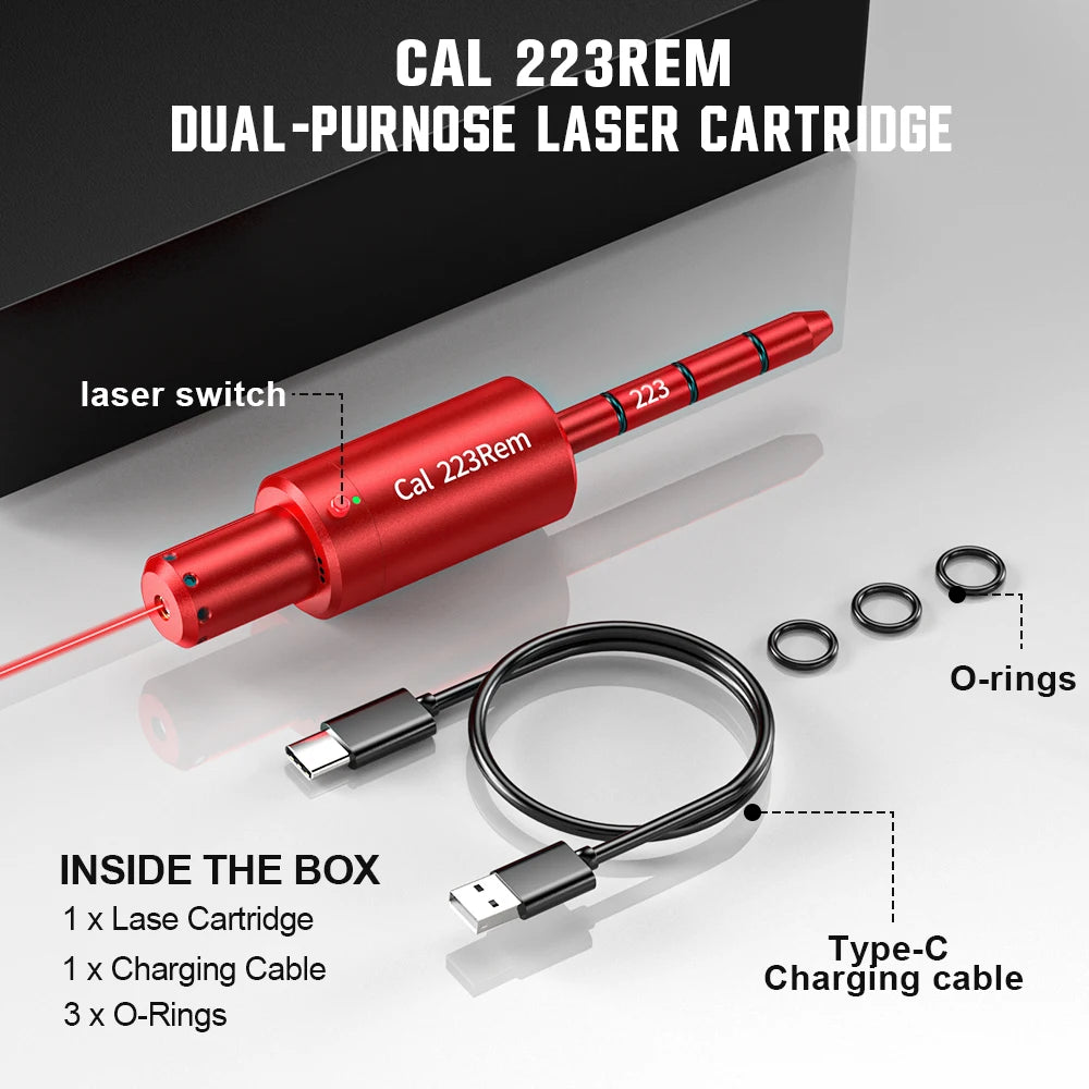 223REM dual-purpose magnetic suction laser training bullet, red dot laser training bullet, dry powder laser training bullet