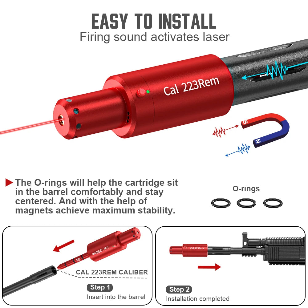 223REM dual-purpose magnetic suction laser training bullet, red dot laser training bullet, dry powder laser training bullet