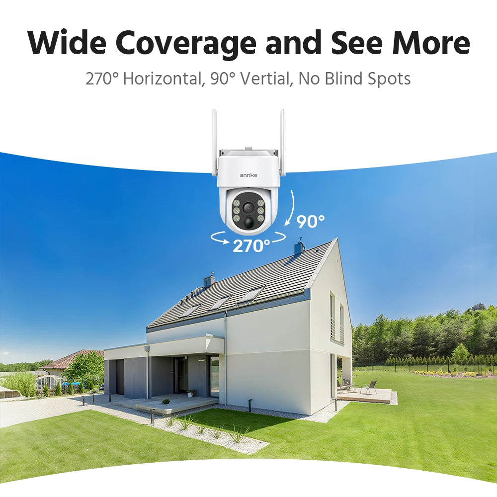 Annke 4MP solar security cameras 4CH Wireless NVR 4mm color night vision IP camera Audio 2.4G 5.8G solar wifi camera outdoor