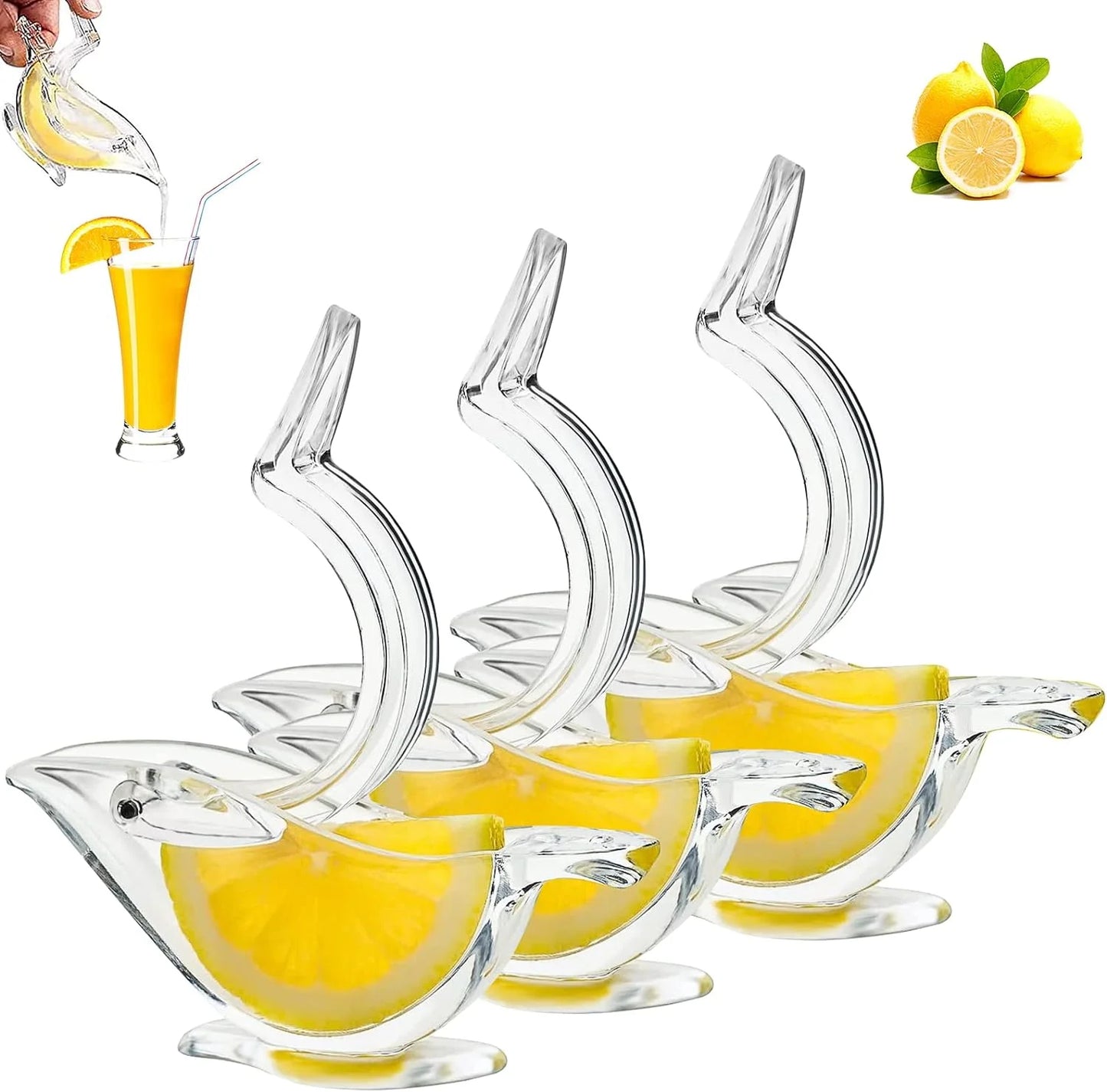 3/2/1PC Kitchen Home Slip Tool Press Squeeze Fruit Mini Manual Juicer Bird Shape Transparent Portable Orange Lemon Manual Juicer