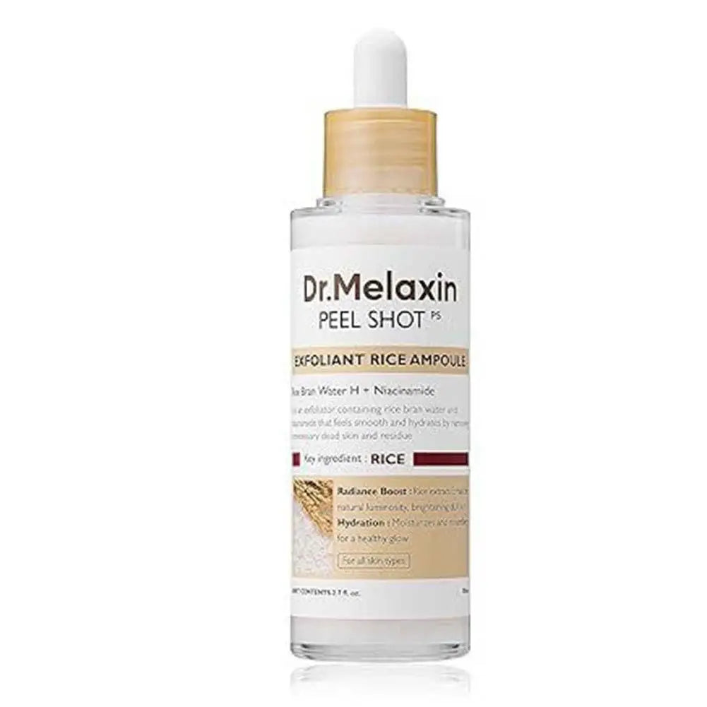 Dr. Melaxin White And Black Soften Serum Rice Exfoliating Essence Peel Shot Moisturizing Gentle Exfoliation Korean Skin Care