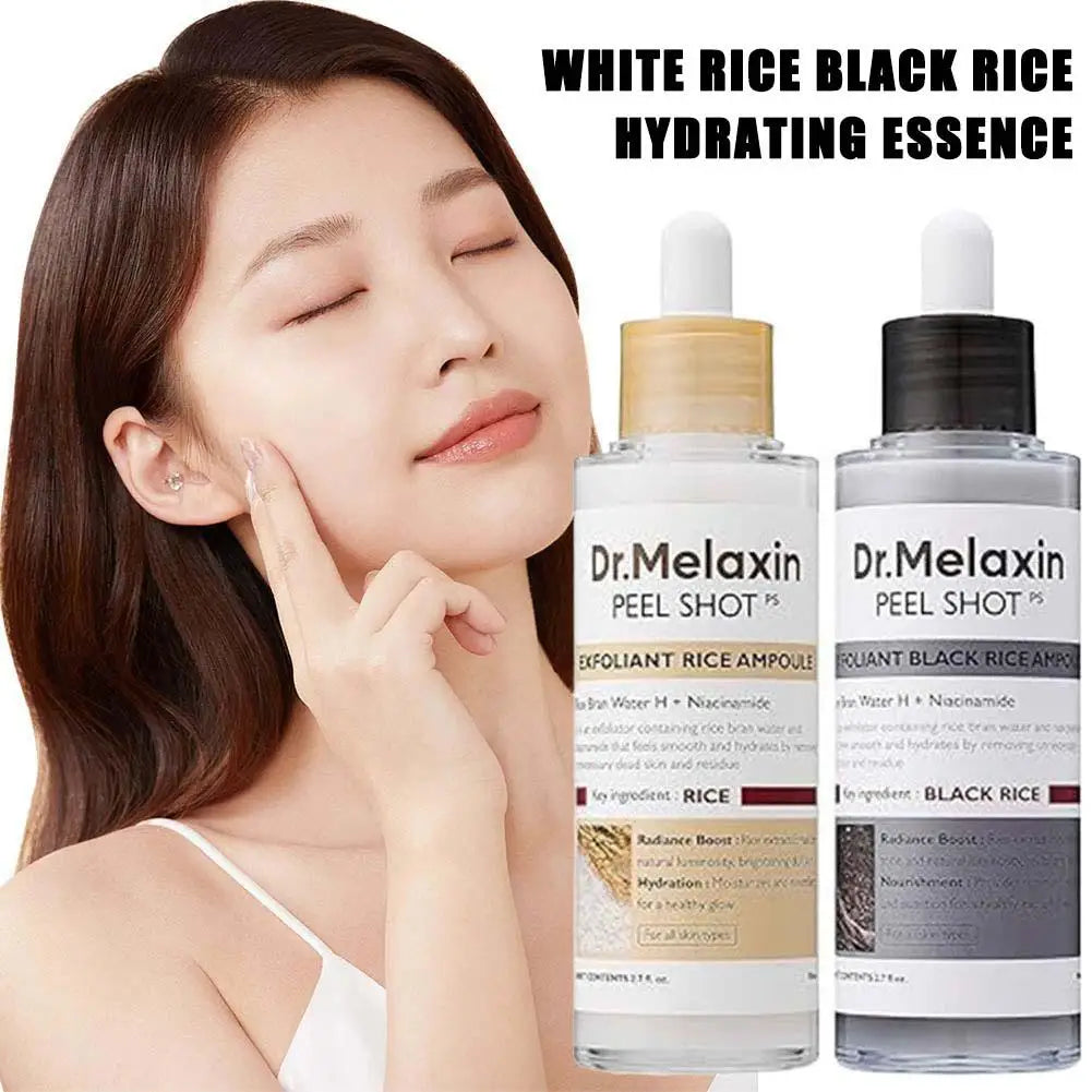 Dr. Melaxin White And Black Soften Serum Rice Exfoliating Essence Peel Shot Moisturizing Gentle Exfoliation Korean Skin Care