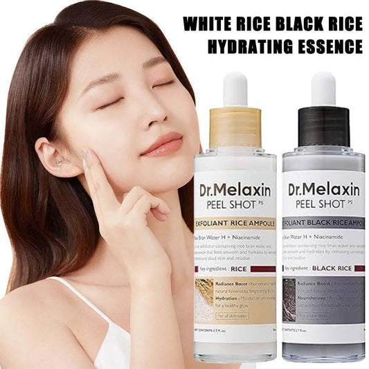 Dr. Melaxin White And Black Soften Serum Rice Exfoliating Essence Peel Shot Moisturizing Gentle Exfoliation Korean Skin Care